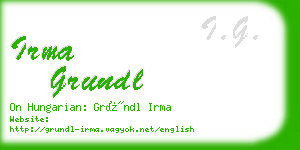 irma grundl business card